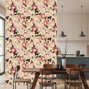 Papier Peint Fleurs Roses Dans Un Style Aquarelle Vintage – Image 4