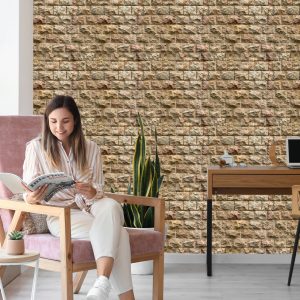 Papier Peint Mur De Pierre - Effet 3D – Image 7