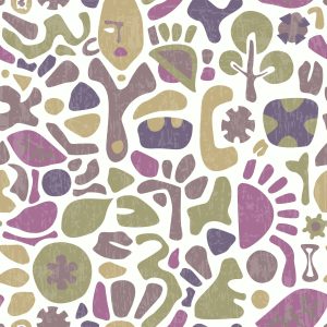 Papier Peint Motifs Ethniques Dans Un Style Rétro – Image 1