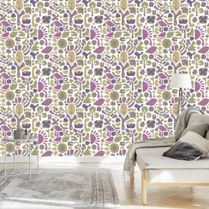 Papier Peint Motifs Ethniques Dans Un Style Rétro – Image 3