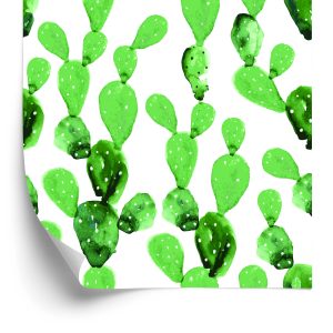 Papier Peint Fleurs De Cactus Aquarelle – Image 2