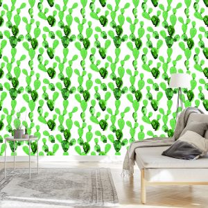 Papier Peint Fleurs De Cactus Aquarelle – Image 3