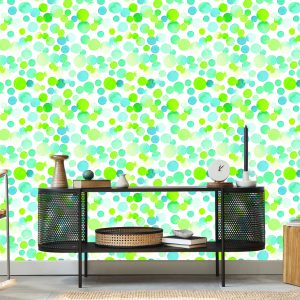 Papier Peint Cercles Verts Aquarelles – Image 5