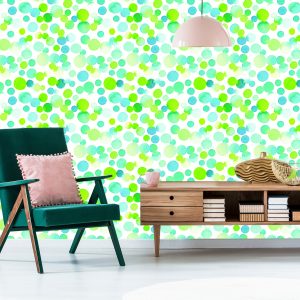Papier Peint Cercles Verts Aquarelles – Image 6