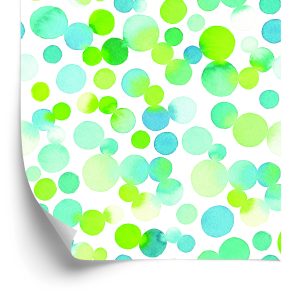 Papier Peint Cercles Verts Aquarelles – Image 2