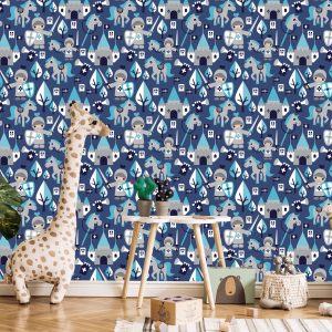 Papier Peint Chevaux De Chevaliers De Conte De Fées Pour La Chambre Des Enfants – Image 5