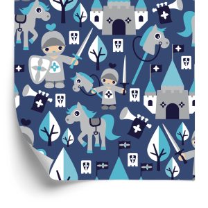 Papier Peint Chevaux De Chevaliers De Conte De Fées Pour La Chambre Des Enfants – Image 2