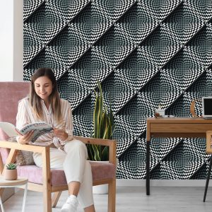 Papier Peint Carrés De Profondeur 3D Géométriques Pour Le Salon – Image 7