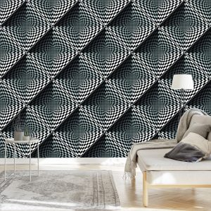 Papier Peint Carrés De Profondeur 3D Géométriques Pour Le Salon – Image 3