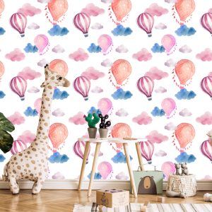 Papier Peint Ballons Sur Fond De Nuages ​​Colorés – Image 5