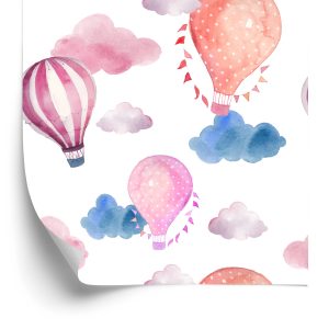 Papier Peint Ballons Sur Fond De Nuages ​​Colorés – Image 2