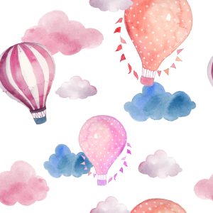 Papier Peint Ballons Sur Fond De Nuages ​​Colorés – Image 1