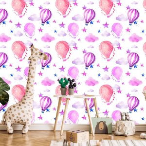 Papier Peint Chambre D'enfant Avec Ballons, Étoile, Nuages – Image 5