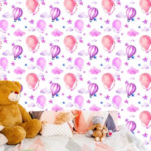 Papier Peint Chambre D'enfant Avec Ballons, Étoile, Nuages – Image 6