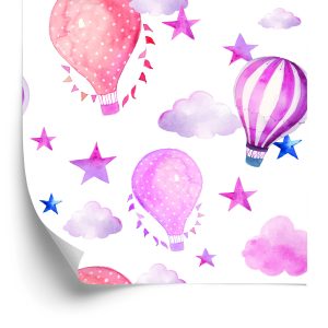 Papier Peint Chambre D'enfant Avec Ballons, Étoile, Nuages – Image 2