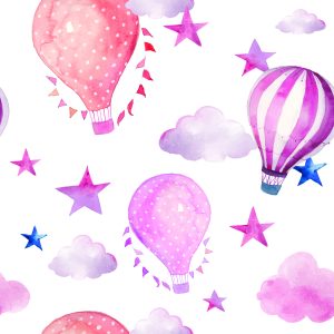 Papier Peint Chambre D'enfant Avec Ballons, Étoile, Nuages – Image 1