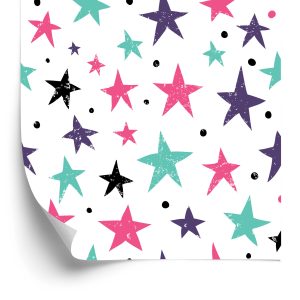 Papier Peint Pour Les Enfants - Étoiles Et Cercles Colorés – Image 2