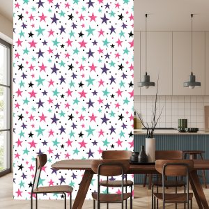 Papier Peint Pour Les Enfants - Étoiles Et Cercles Colorés – Image 4