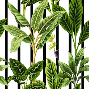 Papier Peint Arbres Tropicaux Dans Un Style Vintage – Image 1