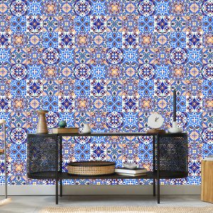 Papier Peint Pour La Salle À Manger Imitation De Carreaux Mosaïque Colorée – Image 5