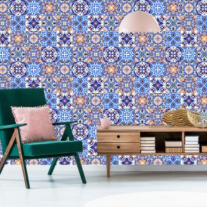 Papier Peint Pour La Salle À Manger Imitation De Carreaux Mosaïque Colorée – Image 6