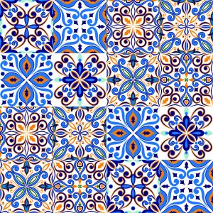 Papier Peint Pour La Salle À Manger Imitation De Carreaux Mosaïque Colorée – Image 1