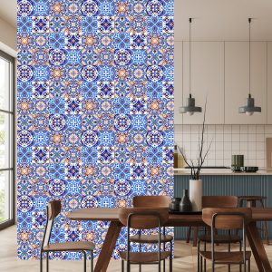 Papier Peint Pour La Salle À Manger Imitation De Carreaux Mosaïque Colorée – Image 4