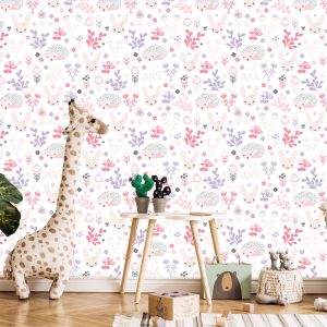 Papier Peint Pastel Animaux Fleurs Pour Filles – Image 5