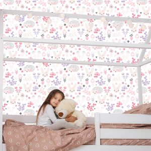 Papier Peint Pastel Animaux Fleurs Pour Filles – Image 7