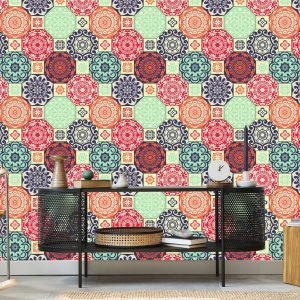 Papier Peint Ornements Colorés Dans Un Style Rétro – Image 5