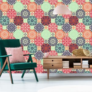 Papier Peint Ornements Colorés Dans Un Style Rétro – Image 6