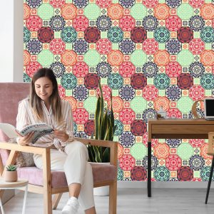 Papier Peint Ornements Colorés Dans Un Style Rétro – Image 7