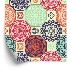 Papier Peint Ornements Colorés Dans Un Style Rétro – Image 2