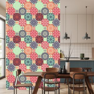 Papier Peint Ornements Colorés Dans Un Style Rétro – Image 4