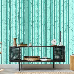 Papier Peint Arbres Dans Une Forêt Turquoise – Image 5