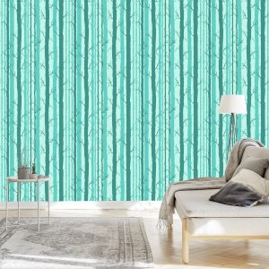 Papier Peint Arbres Dans Une Forêt Turquoise – Image 3