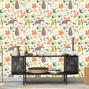 Papier Peint Pour Les Enfants - Animaux De La Forêt Mignons – Image 5