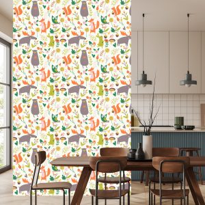 Papier Peint Pour Les Enfants - Animaux De La Forêt Mignons – Image 4