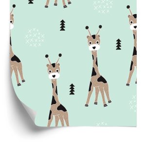 Papier Peint Pour Garçon Animaux Safari Arbres – Image 2