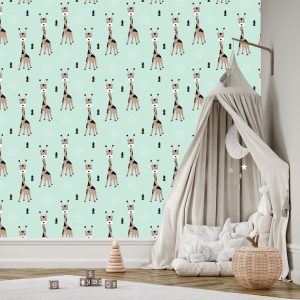 Papier Peint Pour Garçon Animaux Safari Arbres – Image 3