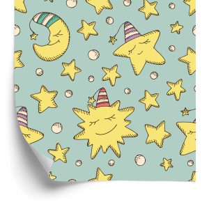 Papier Peint Pour Les Enfants - Étoiles Et Lunes – Image 2