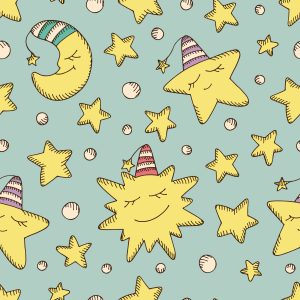 Papier Peint Pour Les Enfants - Étoiles Et Lunes – Image 1