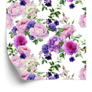 Papier Peint Motif Floral Avec Des Roses Aquarelles – Image 2