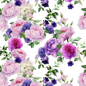 Papier Peint Motif Floral Avec Des Roses Aquarelles – Image 1
