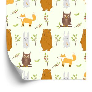 Papier Peint Pour Les Enfants - Beaux Animaux De La Forêt – Image 2
