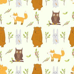 Papier Peint Pour Les Enfants - Beaux Animaux De La Forêt – Image 1