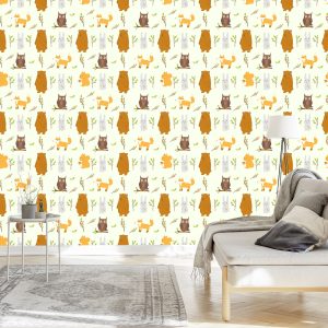 Papier Peint Pour Les Enfants - Beaux Animaux De La Forêt – Image 3