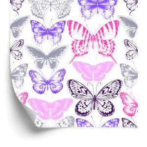 Papier Peint Pour La Chambre De Bébé Papillons Colorés De La Nature – Image 2