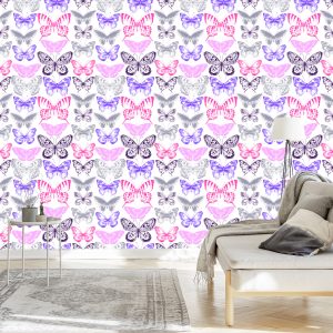 Papier Peint Pour La Chambre De Bébé Papillons Colorés De La Nature – Image 3