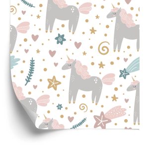 Papier Peint Pour Les Enfants - Licornes Pastel – Image 2